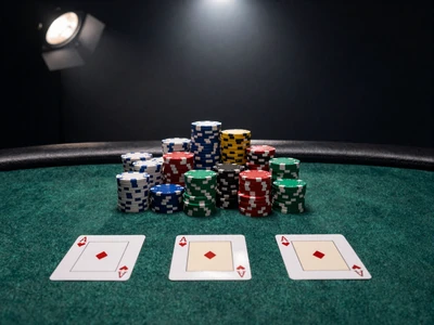 Live Poker Tisch mit Karten und Chips bei Yep Casino